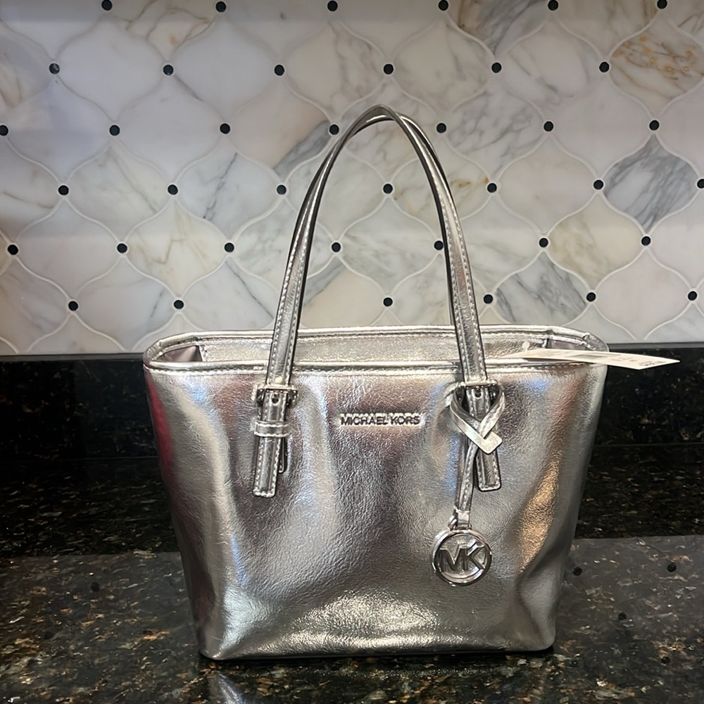 Michael Kors Silver Tote Bag